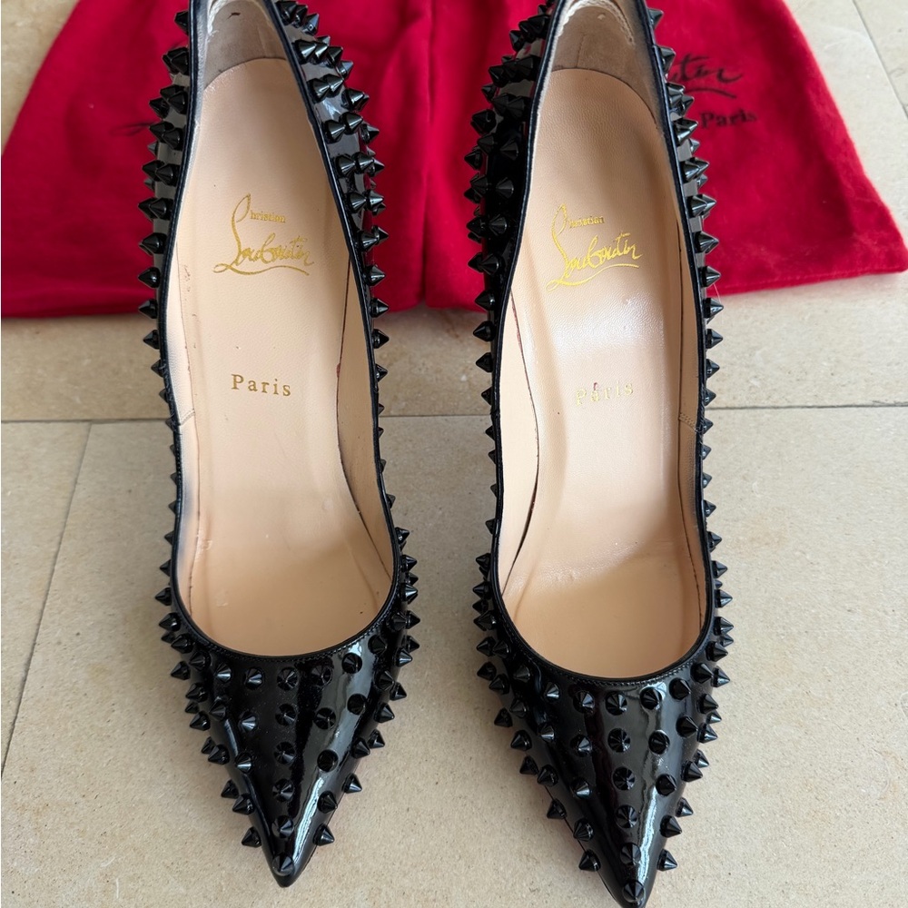 Christian Louboutin Pigalle Black Spiked Heels